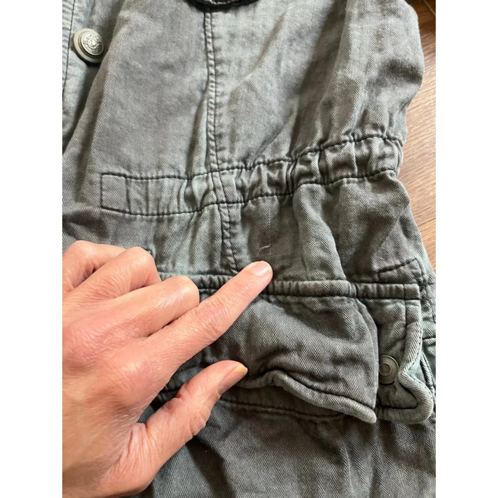 Free People double cloth jacket military drawstring M